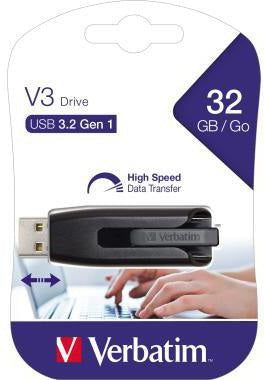 Verbatim Store 'n' Go V3 USB-Stick 32 GB USB 3.2 Gen 1 grau/schwarz – Schnelle Datenübertragung