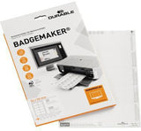 DURABLE BADGEMAKER Einsteckschilder 90x54 mm weiß, 200 Stück, mikroperforiert, für Laser- & Inkjetdrucker