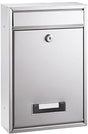 ALCO Briefkasten 21,5 x 32 x 8,5 cm mit Sichtfenster und Namenshalter, silber lackiert