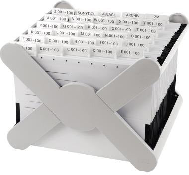 HAN Hängekorb X-CROSS TOP 19071-11 für DIN A4, lichtgrau, bis 35 Hängemappen, stapelbar