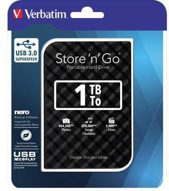 Verbatim Store 'n' Go externe Festplatte 1TB USB 3.0 schwarz – 5 Gbit/s