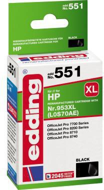 edding Tintenpatrone EDD-551 kompatibel mit HP 953XL – Schwarz, 53 ml, ca. 2.045 Seiten