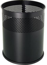 helit Papierkorb the dot 15 l Metall aluminiumgrau mit Lochdekor – rund, 25,7 x 32,1 cm