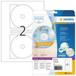 HERMA CD/DVD Etiketten 116 mm Maxi weiß 50 Stück, blickdicht, mit Zentrierhilfe