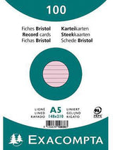 Exacompta Karteikarte DIN A5 liniert weiß 100 St./Pack. – 205 g/m² Karton, PEFC