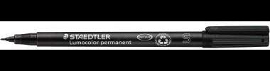 STAEDTLER Lumocolor 313-9 Folienstift 0,4 mm permanent schwarz, nachfüllbar, wisch- & wasserfest