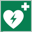 Hinweisschild Defibrillator E010 Fahnenschild 200x200 mm Hart-PVC nachleuchtend von Soennecken