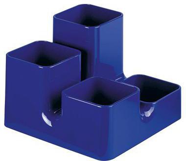 ARLAC Uni-Butler Stifteköcher 13x9x13 cm mit 4 Fächern, schwarz, rutschfest