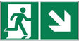 Hinweisschild Rettungsweg rechts abwärts ISO 7010 300x150mm PVC von Soennecken eG – nachleuchtend
