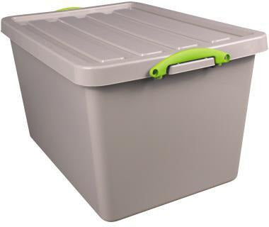 Really Useful Box Aufbewahrungsbox 96RDG 96l nestbar taubengrau aus 100% recyceltem Polypropylen
