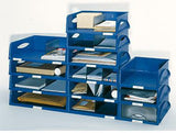 Leitz Briefablage Sorty 52310035 DIN A4/C4 aus Polystyrol in Blau – Stapelbar mit Frontklappe