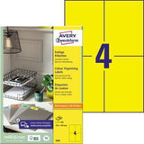 AVERY ZWECKFORM Universaletikett 3456, 105 x 148 mm, rot, 400 Etiketten, für Laser- und Inkjetdrucker