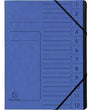 Exacompta Ordnungsmappe DIN A4, 12 Fächer, Colorspankarton blau, FSC