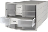 HAN Schubladenbox IMPULS 1012-11 – 4 Schubladen für DIN A4/C4, lichtgrau, stapelbar