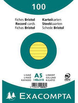Exacompta Karteikarte DIN A5 liniert weiß 100 St./Pack. – 205 g/m² Karton, PEFC