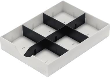styro Schublade styrodoc 268-405.95 – 23 x 5,3 x 32 cm, schwarz, inkl. 1 Längs-/2 Querstege