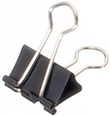 MAUL Foldbackklemmer mauly® 16 mm schwarz – 12 Stück, abnehmbare Bügel, Federstahl