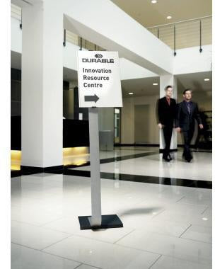 DURABLE Bodenständer INFO SIGN STAND A3 – Aluminium-Infodisplay, höhenverstellbar, Innenbereich