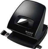 LEITZ Locher NeXXt Recycle 50030095 – 30 Blatt, 8 cm Lochung, schwarz, aus 45 % Recycling-Kunststoff
