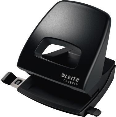 LEITZ Locher NeXXt Recycle 50030095 – 30 Blatt, 8 cm Lochung, schwarz, aus 45 % Recycling-Kunststoff