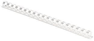 Fellowes Plastikbinderücken COMB 5345406 8mm weiß, 100 Stück – für DIN A4, 21 Ringe, US-Teilung