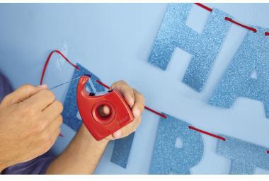 tesa Handabroller Easy Cut 57444-00001 19mmx33m rot/blau – nachfüllbarer Klebefilm-Abroller