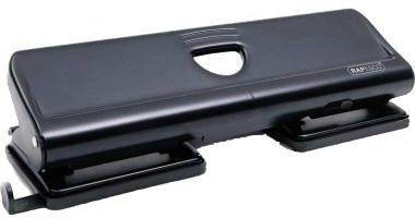 RAPESCO Doppellocher 720 – 4-fach-Lochung, 22 Blatt, schwarz, Metallbasis