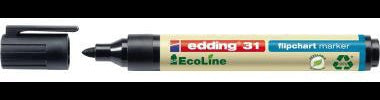 edding Flipchartmarker 31 EcoLine rot – 1,5-3 mm Rundspitze, nachfüllbar, Made in Germany