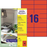 Avery Zweckform Universaletikett 3452, 105 x 37 mm, rot, 1600 Etiketten, für Laser- und Inkjetdrucker