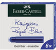 Faber-Castell Tintenpatronen Standard königsblau 6 St./Pack – löschbar & auswaschbar für Füllfederhalter