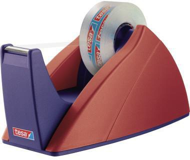 tesa Tischabroller Easy Cut 57421 rot/blau – Wellenmesser, rutschfest, nachfüllbar