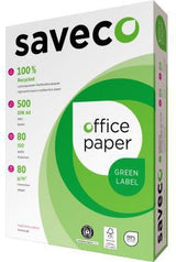 SAVECO Kopierpapier Green Label A4 80g Recyclingpapier 500 Blatt chlorfrei gebleicht