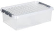 SUNWARE Aufbewahrungsbox the q-line 32 l – transparente Archivbox mit Clip-Deckel, 60 x 18 x 40 cm