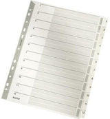 LEITZ Zahlenregister 1-5 DIN A4 volle Höhe 160g Karton grau mit Deckblatt