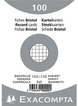 Exacompta Karteikarte DIN A6 kariert weiß 100 St./Pack. – 205 g/m², PEFC