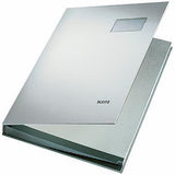 LEITZ Unterschriftsmappe 57000025 DIN A4 20 Fächer Graupappe rot – 100 % recycelt