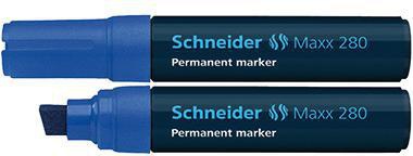 Schneider Permanentmarker Maxx 280 – Nachfüllbarer Marker mit 4-12 mm Keilspitze, Schwarz