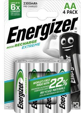 Energizer Recharge Extreme AA/HR6 Akkus 2300 mAh 4er-Pack NiMH wiederaufladbar