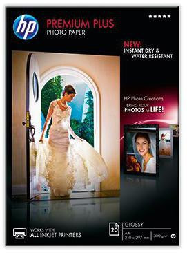 HP Fotopapier Premium Plus CR672A DIN A4 300g weiß 20 Blatt glänzend