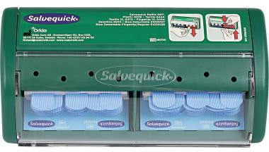 SALVEQUICK Pflasterspender Blue Detectable – detektierbar, wandmontierbar, inkl. 2x35 Pflaster