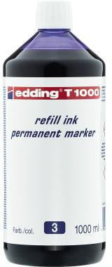edding Nachfülltusche T1000 1000 ml schwarz – geruchsarme Tinte für Marker, Pinsel & Stempel