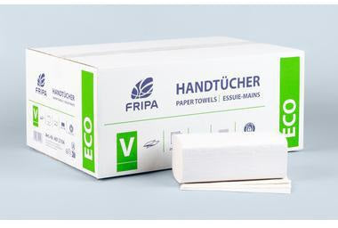 Fripa Papierhandtuch ECO 25 x 23 cm, 100 % recycelt, 2-lagig, Blauer Engel, 20 x 160 Blatt