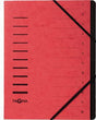 PAGNA Ordnungsmappe 40059-01 DIN A4 12 Fächer Pressspankarton rot mit Gummizugverschluss