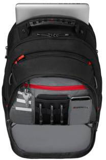 Wenger Rucksack Legacy 600631 schwarz/grau – Notebookrucksack mit Air-flow Rückenpolster und 3-fach gepolstertem Laptopfach