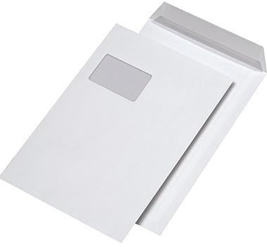 MAILmedia Versandtasche DIN C4 mit Fenster, 120 g/m² Offsetpapier, Haftklebung