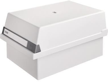 HAN Karteikasten 955-11 DIN A5 quer, lichtgrau, für 1.300 Karten, inkl. Sichtreiter