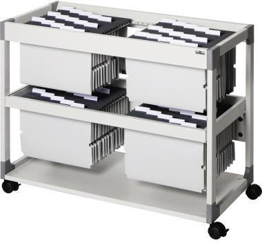 DURABLE Hängemappenwagen TROLLEY 200 MULTI DUO – 2-bahnig, ausziehbar, für 200 Hängemappen