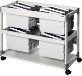 DURABLE Hängemappenwagen TROLLEY 200 MULTI DUO – 2-bahnig, ausziehbar, für 200 Hängemappen