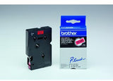 Brother Schriftbandkassette TC-491 | 9 mm x 7,7 m | laminiert | schwarz auf rot | P-touch