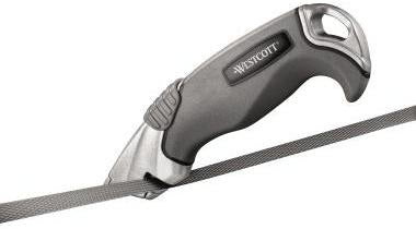 Westcott Sicherheitsmesser ALLOY 18 mm mit automatischem Klingenrückzug, grau/schwarz